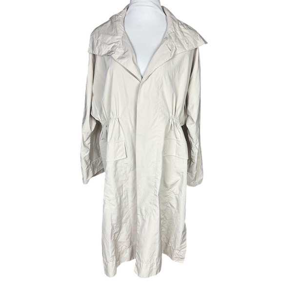 Zara Woman Ivory Overcoat Trench Coat Size S Lightweight Spring Summer - Picture 1 of 12